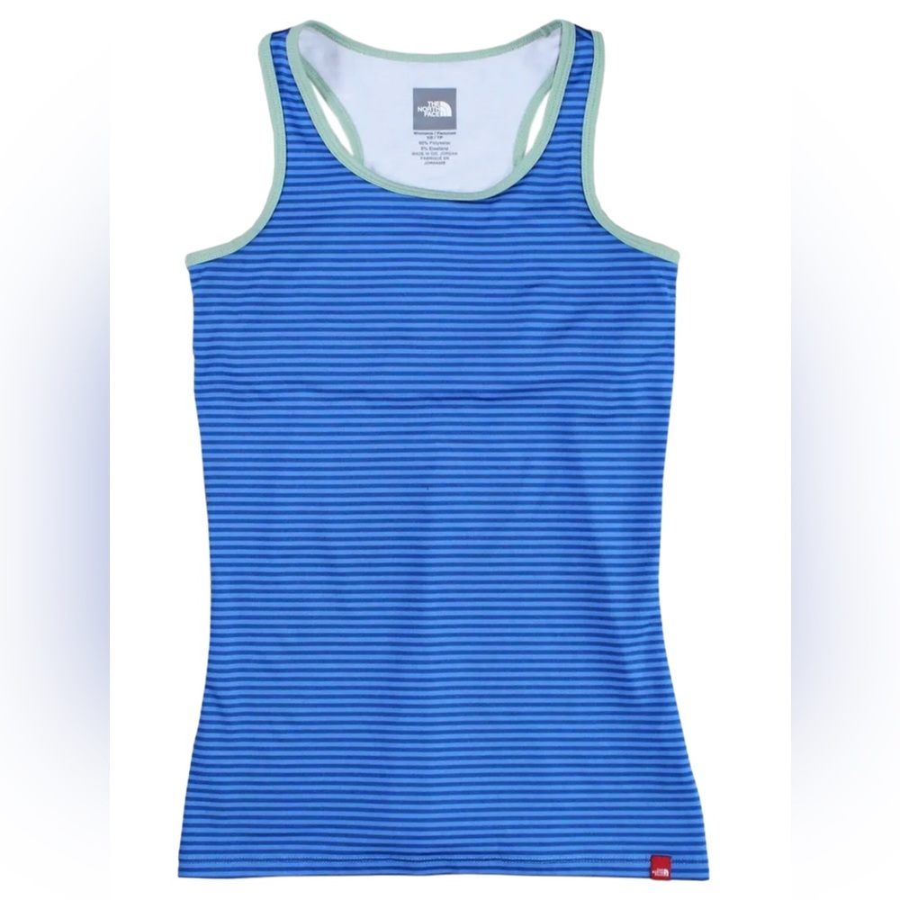Women's The North Face Blue Stripe Vapor Wick Racerback Workout Tank Top Sz. XS